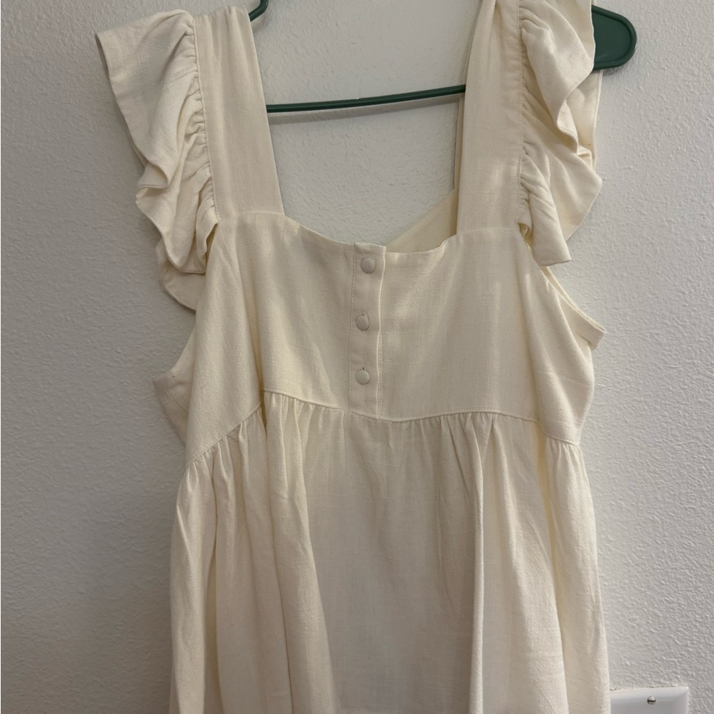 Ovi Cream Ruffled Blouse - Picture 2 of 7